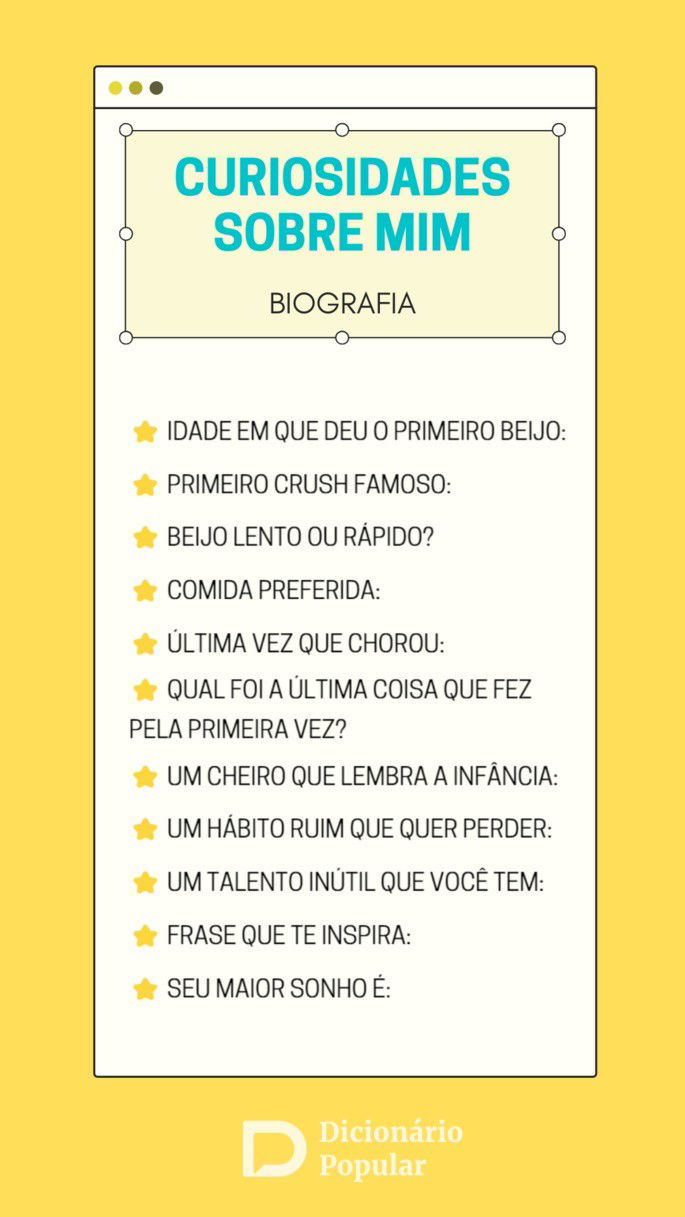 Biografia Curiosidades sobre mim