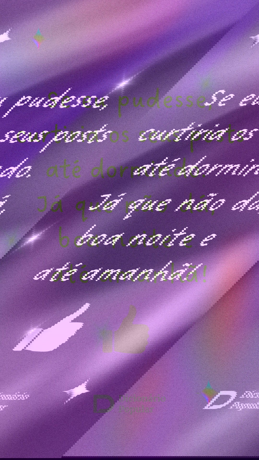 Frase de boa noite para status com ícone de curtida do Facebook