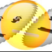 Carinha amarela com boca reta diagonal