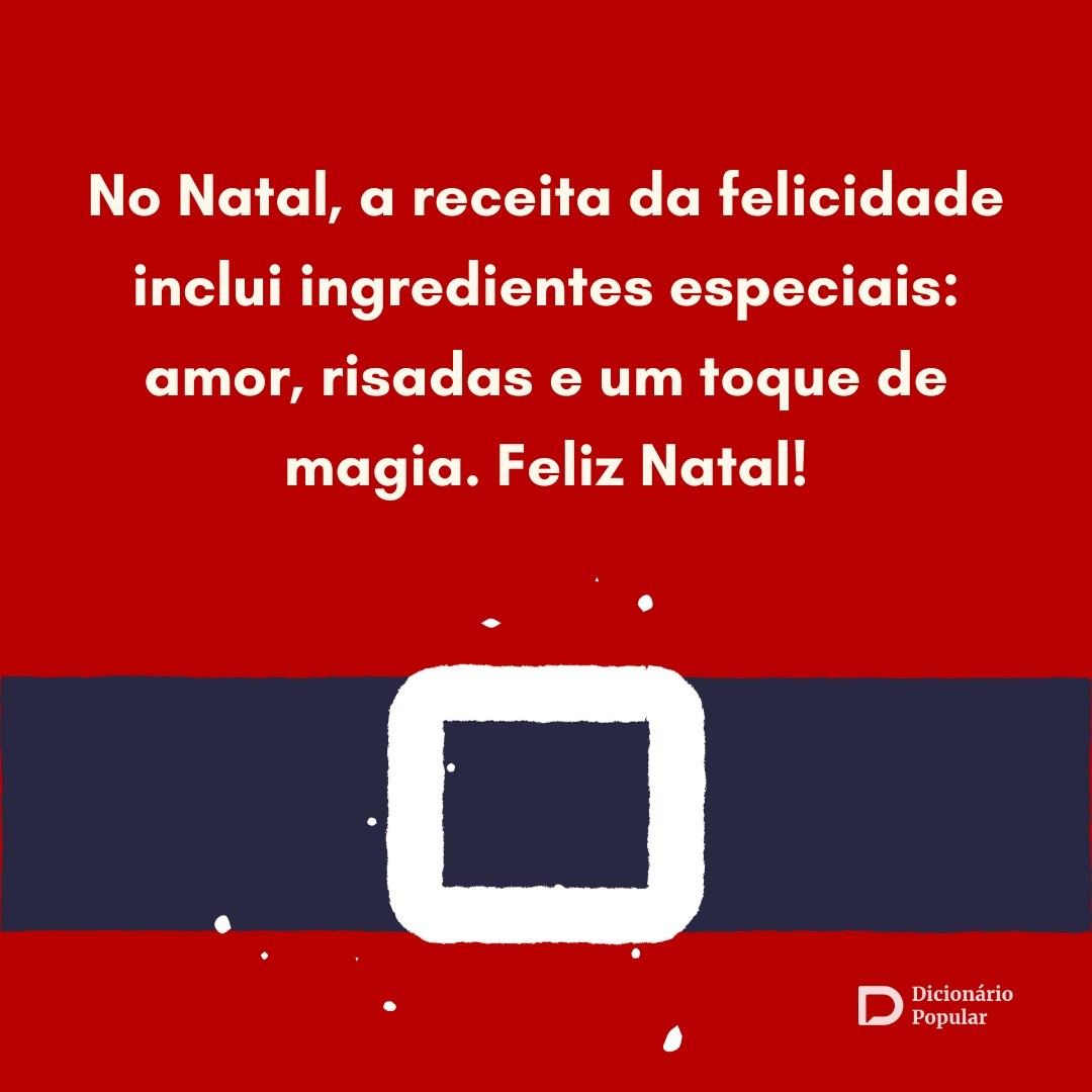 Quadrado vermelho com cinto preto simula a roupa do papai noel