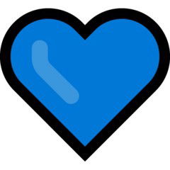 Versão do emoji de coração azul da Microsoft