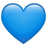 Versão do emoji de coração azul do  WhatsApp