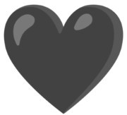 O emoji de coração preto do Google tem algumas nuances de cinza