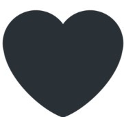 O emoji de coração preto do Twitter é sólido e em 2D