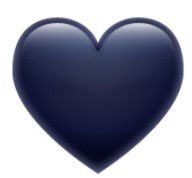 O emoji de coração preto do WhatsApp tem um tom azulado