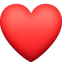 Versão do emoji de coração vermelho do Facebook