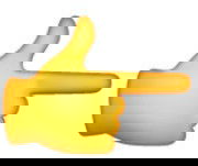 Emoji de mão amarela com dedo indicador apontando para a direita