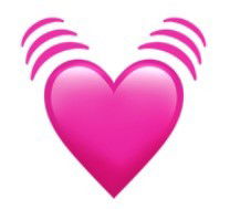 emoji de coração rosa batendo