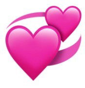 emoji  de coração rosa girando