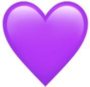 Emoji de coração roxo versão da Apple