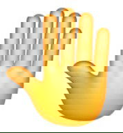 Emoji de mão amarela aberta exibindo as costas