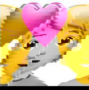 emoji de casal agênero apaixonado, com coração entre as pessoas