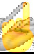 Emoji de mão amarela com dedo indicador apontando para cima