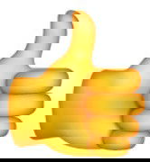 Emoji de polegar para cima fazendo o gesto de “joínha”