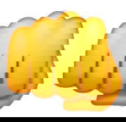 emoji de mão amarela com punho fechado direcionado para a tela