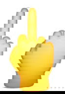 Emoji de mão amarela exibindo apenas o dedo médio, em gesto considerado ofensivo