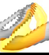 Emoji de mão amarela com os dedos comprimidos para cima