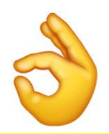 emoji de mão amarela fazendo gesto de OK