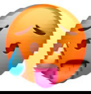 emoji morrendo de calor, suando e com a língua de fora