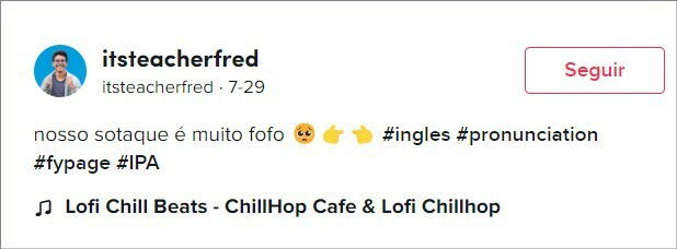 Legenda do TikTok usando a  a combinação dos emojis de carinha suplicando e dedo indicador apontando para a direita e para a esquerda