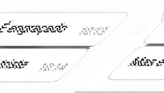 Balãozinho de conversa com a frase é engraçado, mas é triste