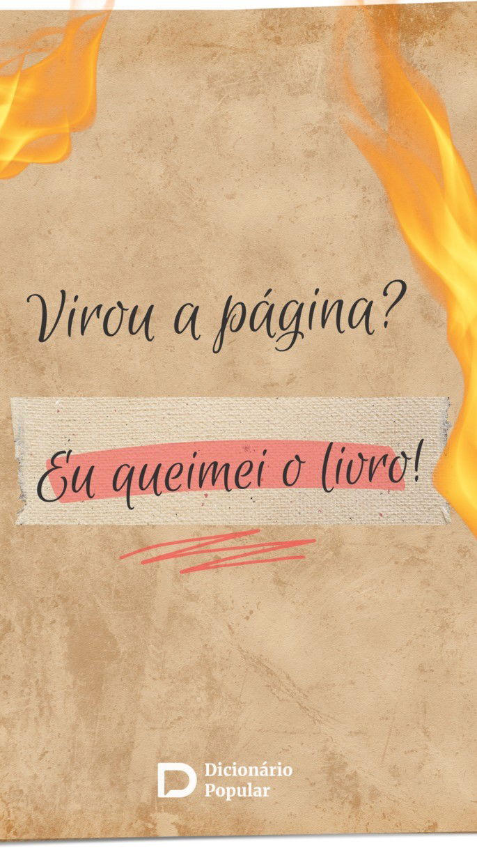 Frase de indireta em um fundo de papel envelhecido e efeito de chamas