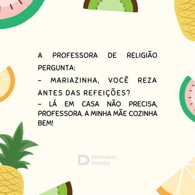 Piada engraçada sobre orar  antes de comer