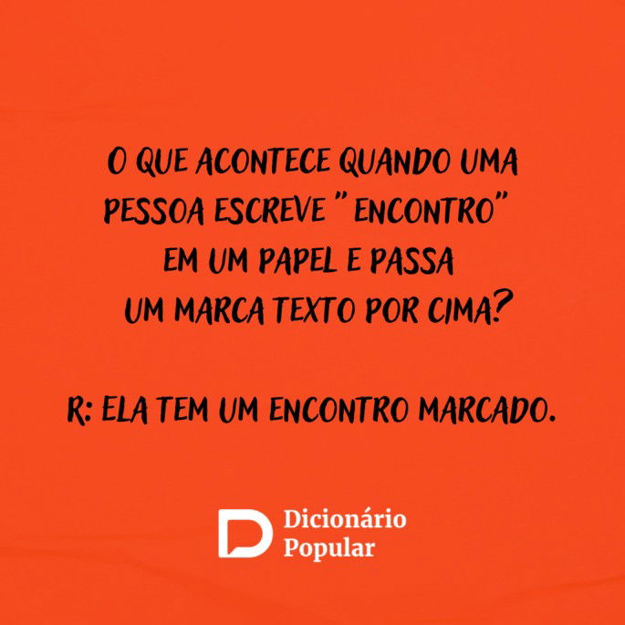 Piada ruim sobre encontro marcado