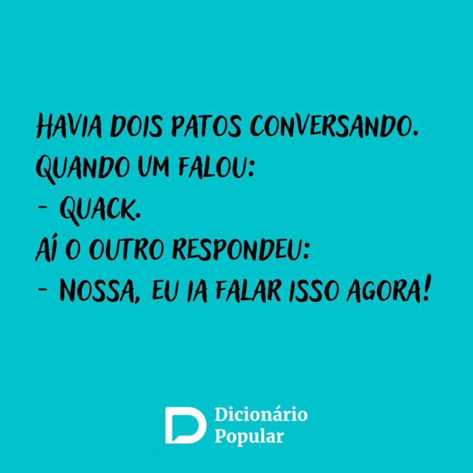 Piada ruim sobre dois patos conversando