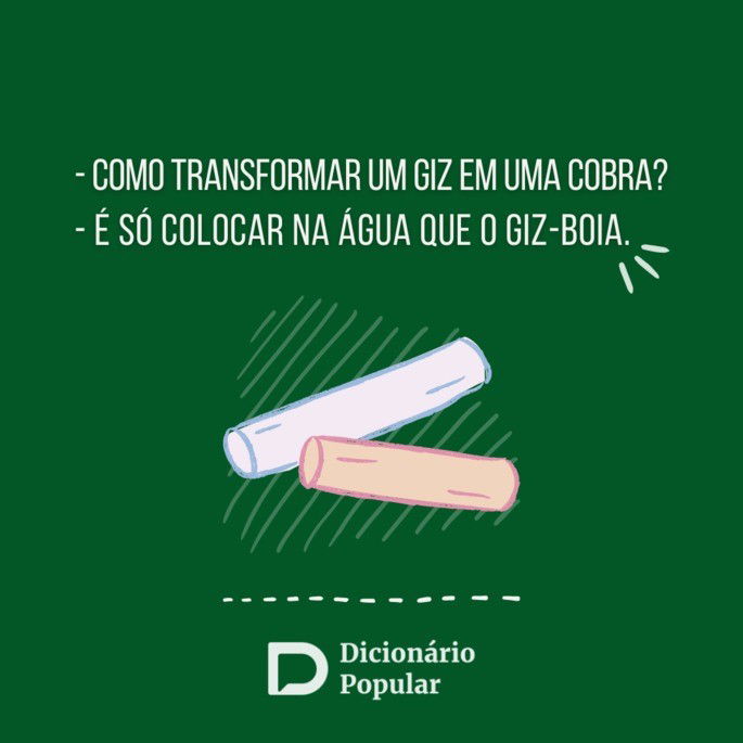 Piada sem graça sobre giz