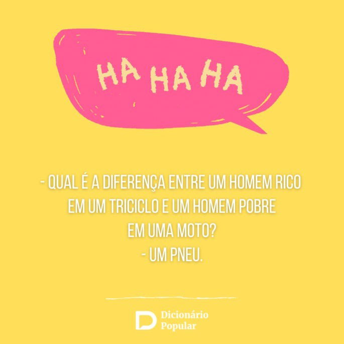 Piada sem graça sobre homem rico e  homem pobre