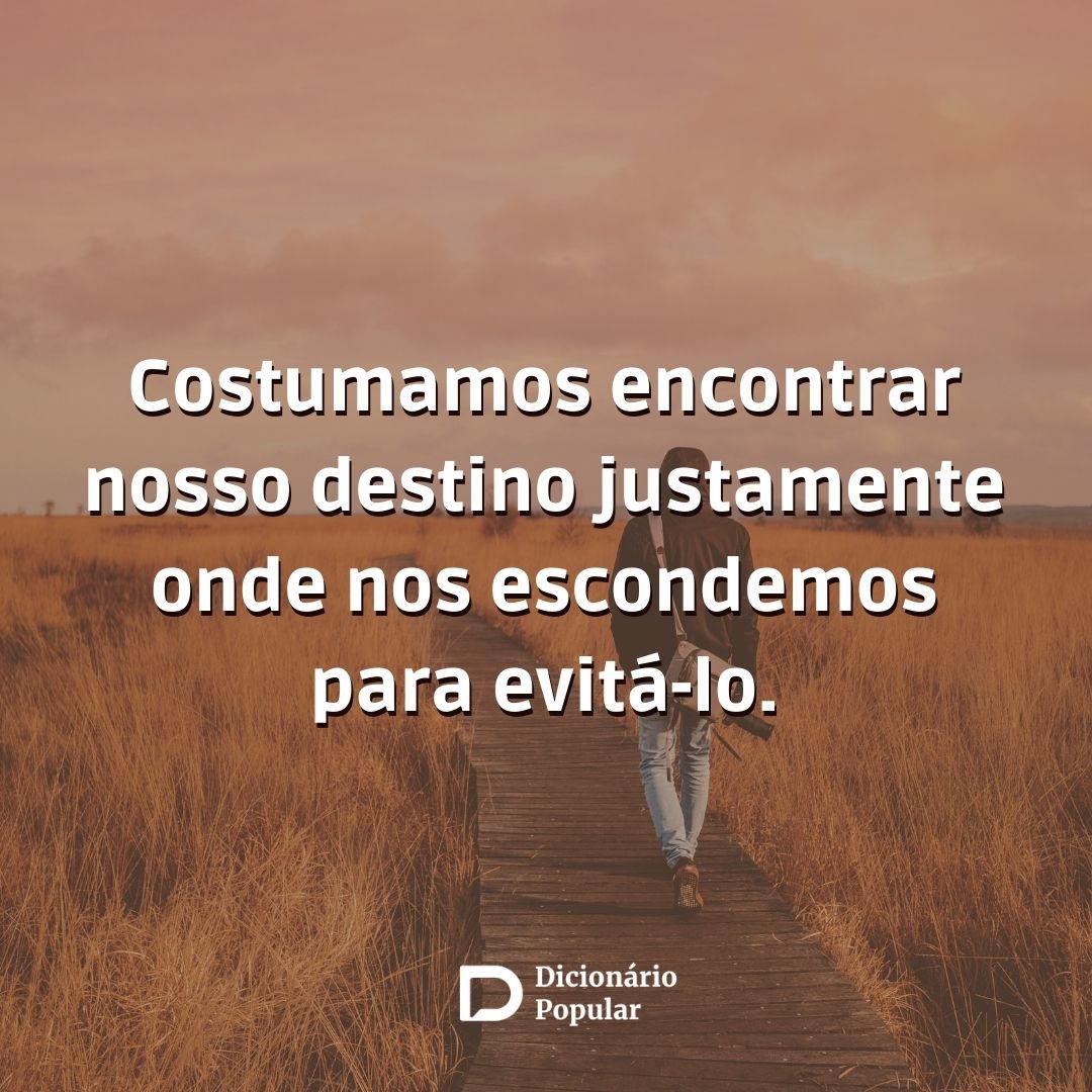 proverbio chines - imagem com a frase Costumamos encontrar nosso destino justamente onde nos escondemos para evitá-lo.
