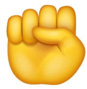 emoji de mão amarela com punho fechado