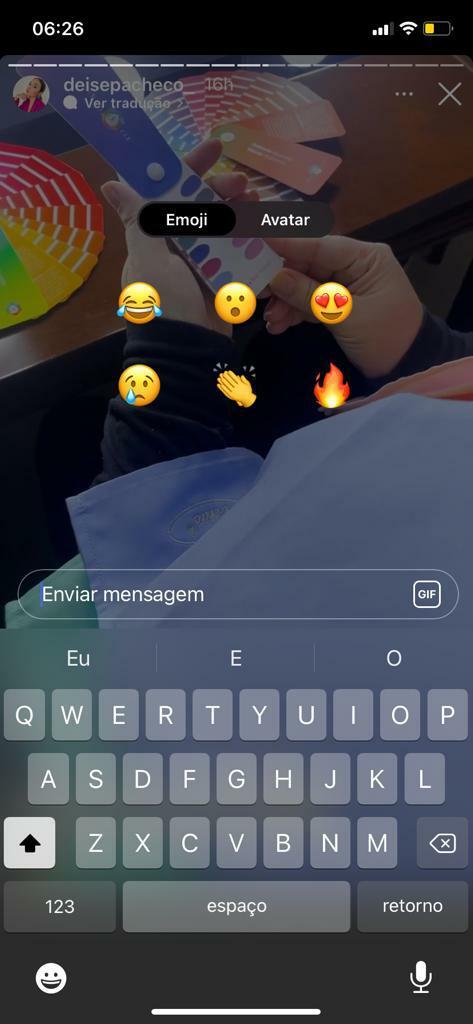 Reaçóes rápidas do Instagram Stories