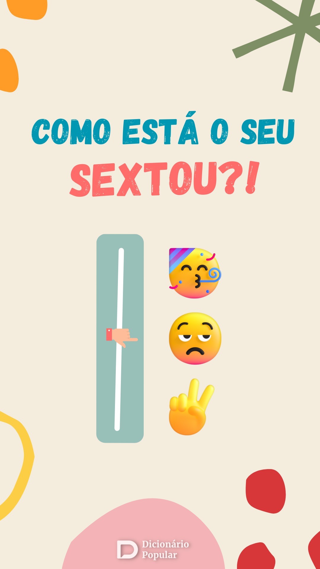 Enquete de sextou com barra de opinião de emojis